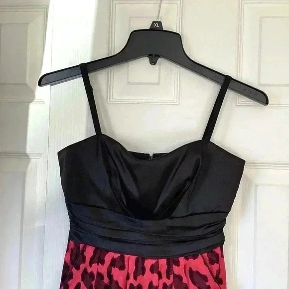 City Studio Formal Dress Size 3 Black with Red Skirt/Black Cheetah Print - Picture 2 of 6